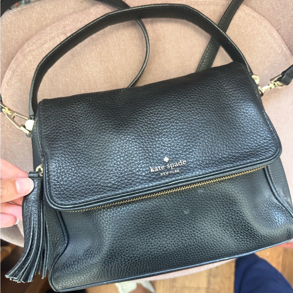 Kate Spade New York Black Pebbled Leather Chester Street Miri bag purse - Picture 4 of 10